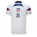 Vereinigte Staaten Timothy Weah #21 Fußballbekleidung Heimtrikot WM 2022 Kurzarm